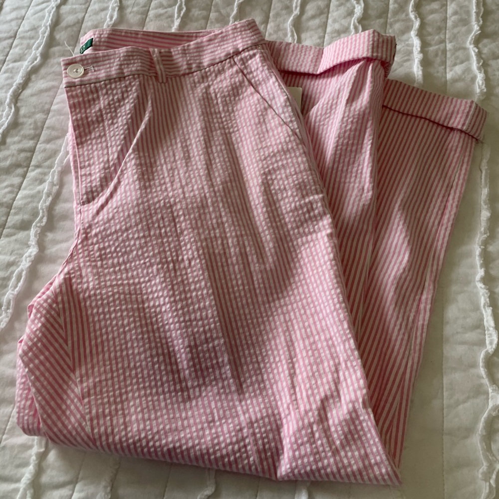 Pink Seersucker Capris by Lauren